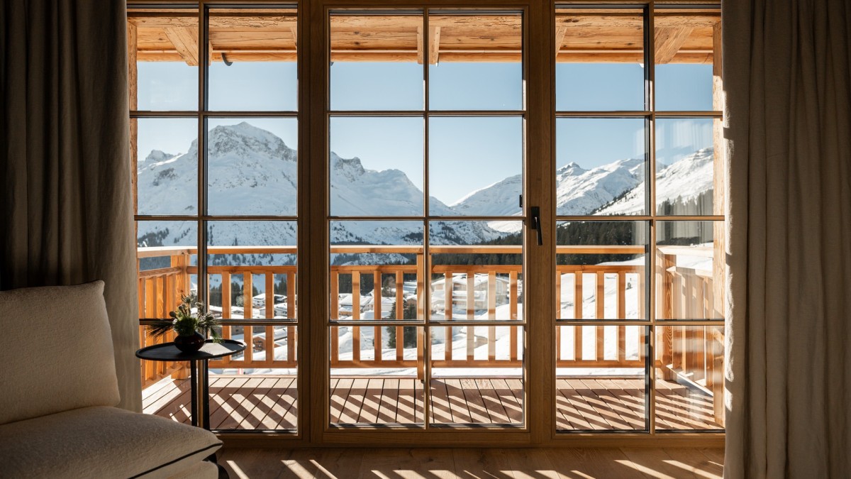 The Barn, Oberlech - Master suite balcony view
