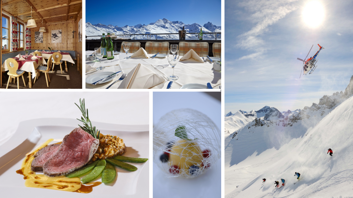 The Verwallstube, at an altitude of 2,085m in the Galzigbahn cable car station, is counted as one of Europe’s highest gourmet restaurants – and as one of the culinary highlights in the Arlberg region; Heli-skiing in St Anton