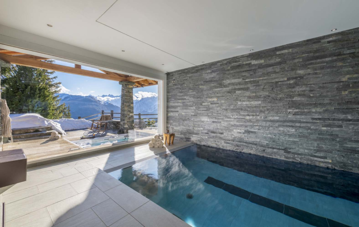 Chalet Spa in Verbier – Indoor pool with southerly views Chalet Spa in Verbier – Indoor pool with southerly views