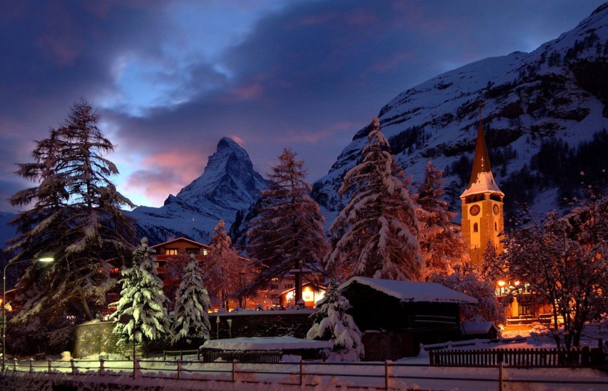 Swiss ski resort Zermatt – magical winter evenings