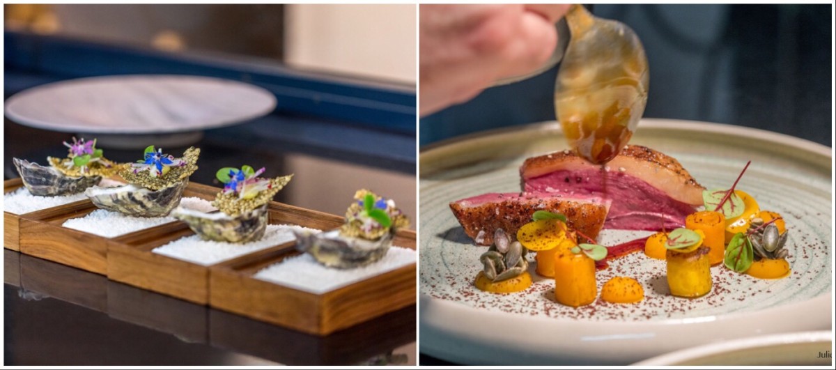 Haute Cuisine à la Benoît Vidal at Michelin 2-star restaurant „L’Atelier d‘Edmond“ in Val d‘Isère Haute Cuisine à la Benoît Vidal at Michelin 2-star restaurant „L’Atelier d‘Edmond“ in Val d‘Isère