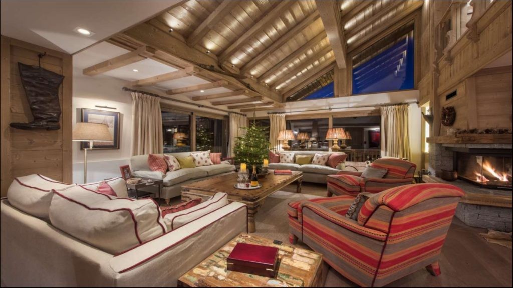 Living room with fireplace, Chalet Valentine Living room with fireplace, Chalet Valentine