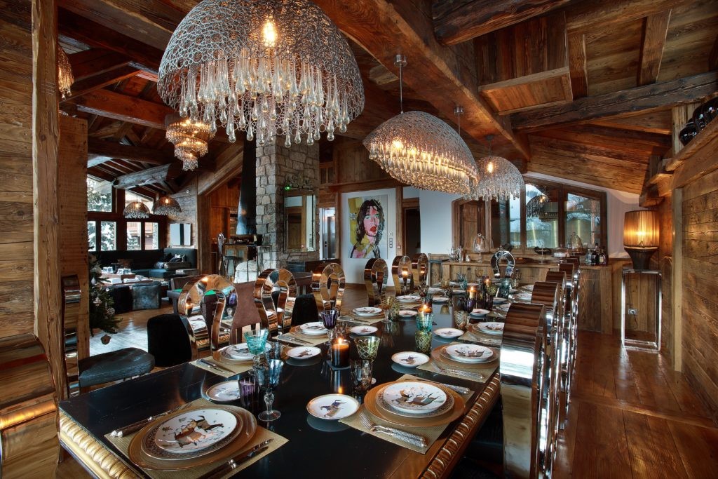 Luxury ski chalet Marco Polo, Val d’Isère – dining table