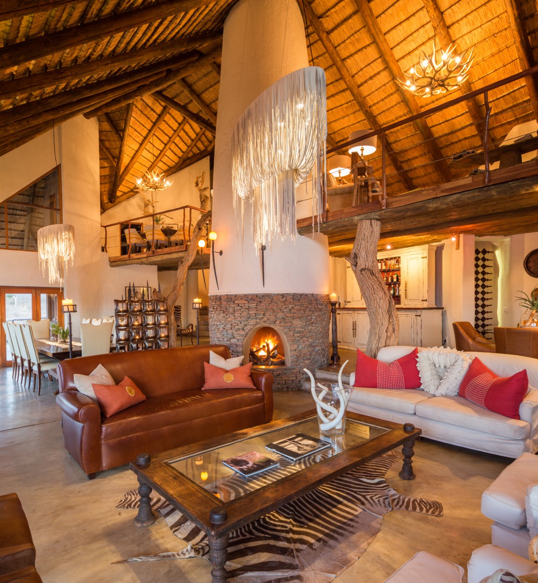 The Lounge at Royal Madikwe’s Main Lodge The Lounge at Royal Madikwe’s Main Lodge