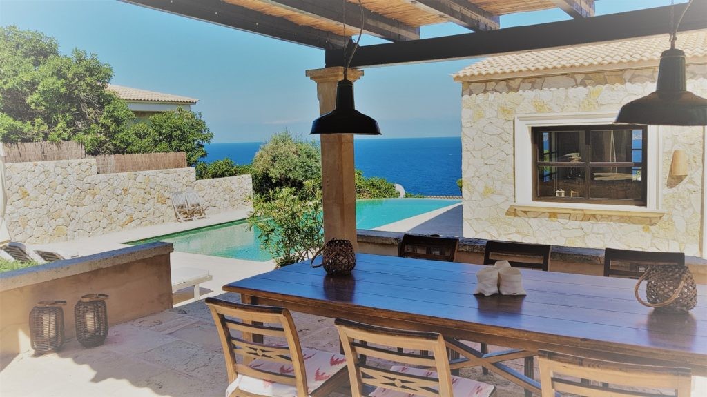 Casa Andratx, outdoor dining with view