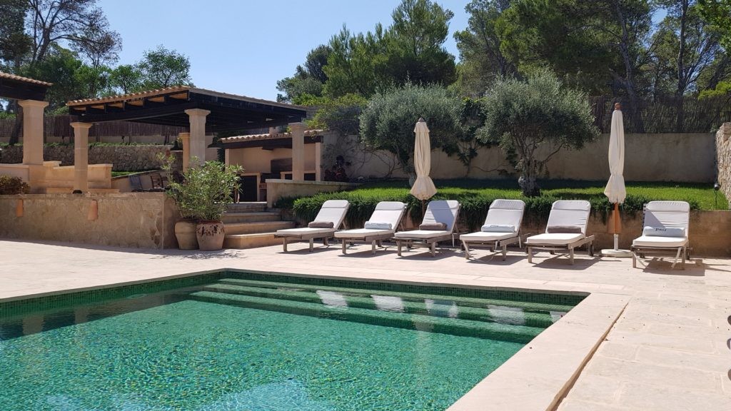 Casa Andratx pool with sun loungers