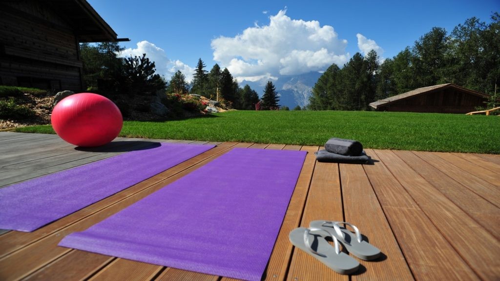 Yoga Deck View in the Alps