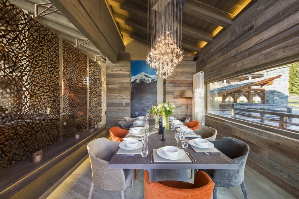 Chalet Aurora, Verbier – The dining area Chalet Aurora, Verbier – The dining area