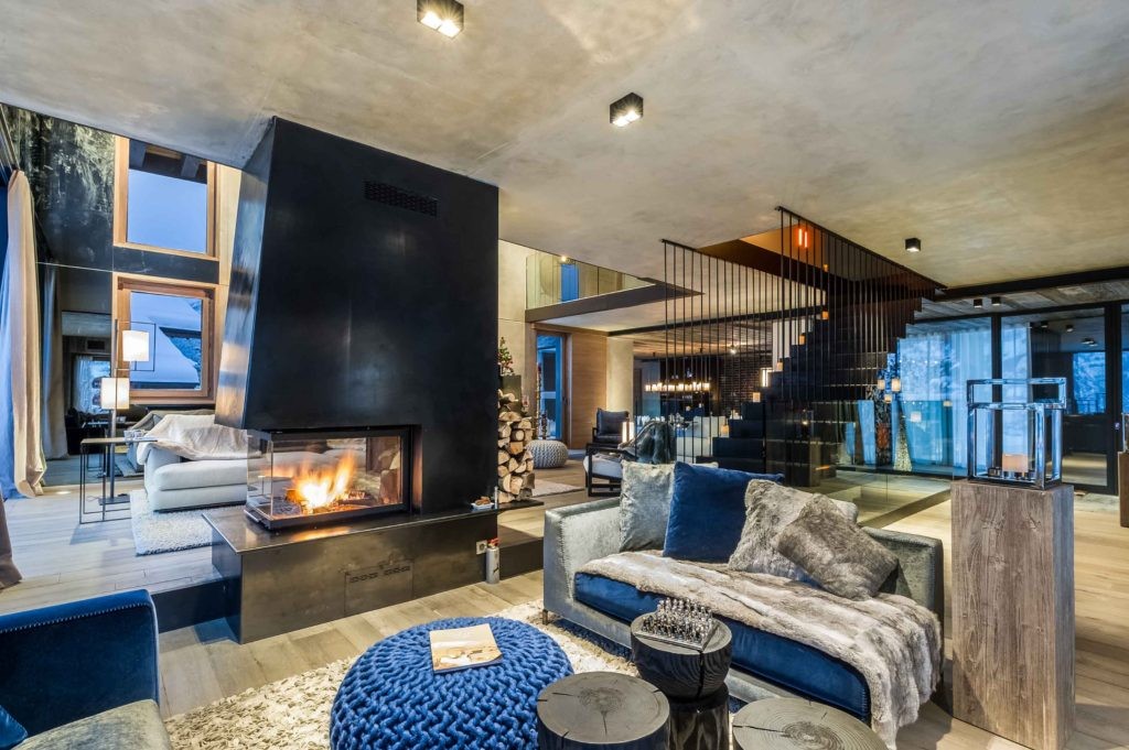 Lounge area at Chalet Blossom Hill in Courchevel 1300 Lounge area at Chalet Blossom Hill in Courchevel 1300