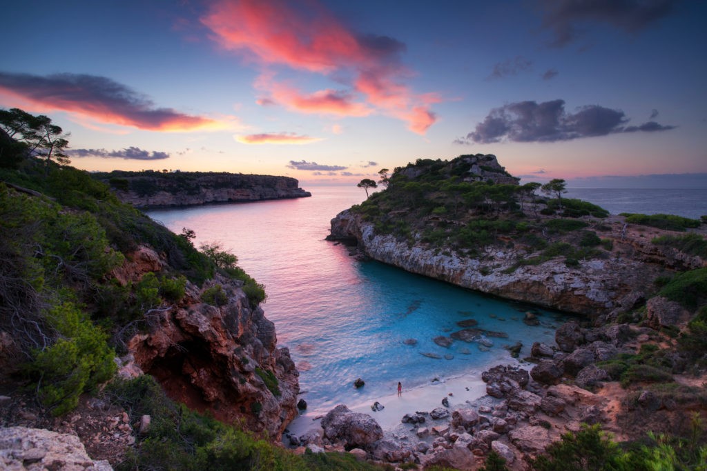 Sunrise at the Bay Cala des Moro, Mallorca