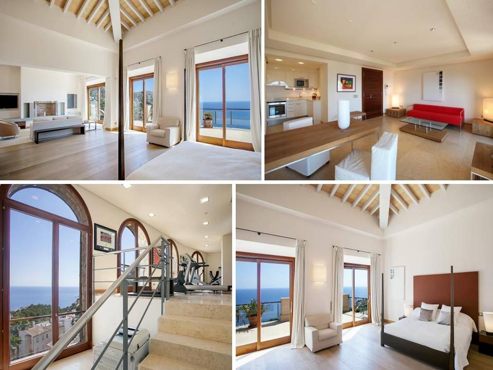 Villa Unica, Puerto Andratx: Master bedroom, guest apartment with small kitchen (and bed/bathroom), gym, bedroom Villa Unica, Puerto Andratx: Master bedroom, guest apartment with small kitchen (and bed/bathroom), gym, bedroom