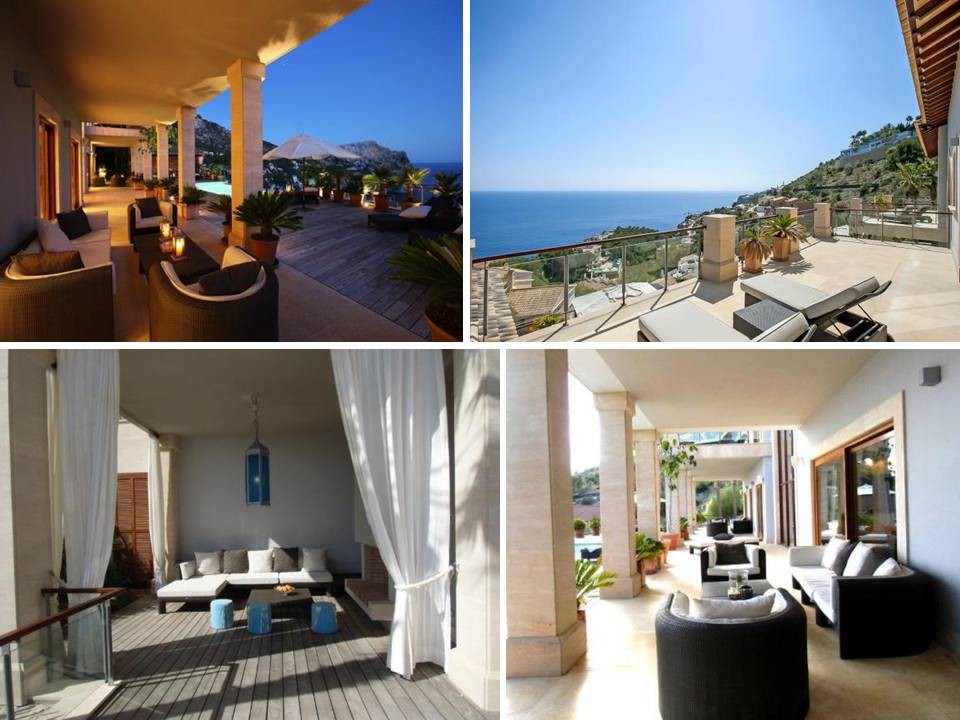Villa Unica, Puerto Andratx: marvellous views across the Mediterranen Sea, shaded seating area, outdoor dining space