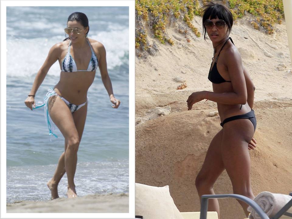 Beach Lovers: American actress Eva Longoria and british-born supermodel Naomi Campbell Beach Lovers: American actress Eva Longoria and british-born supermodel Naomi Campbell