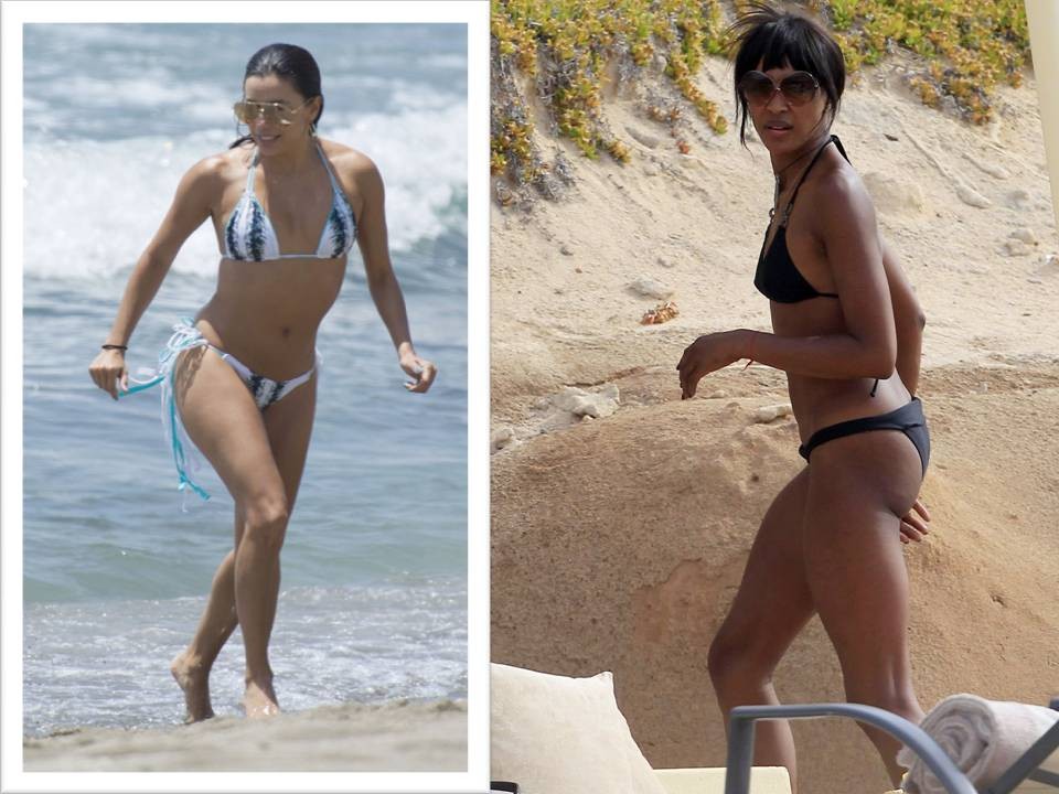 Beach Lovers: American actress Eva Longoria and british-born supermodel Naomi Campbell