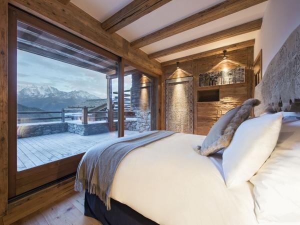Chalet Orsini in Verbier – one of two double bedrooms with access to the terrace