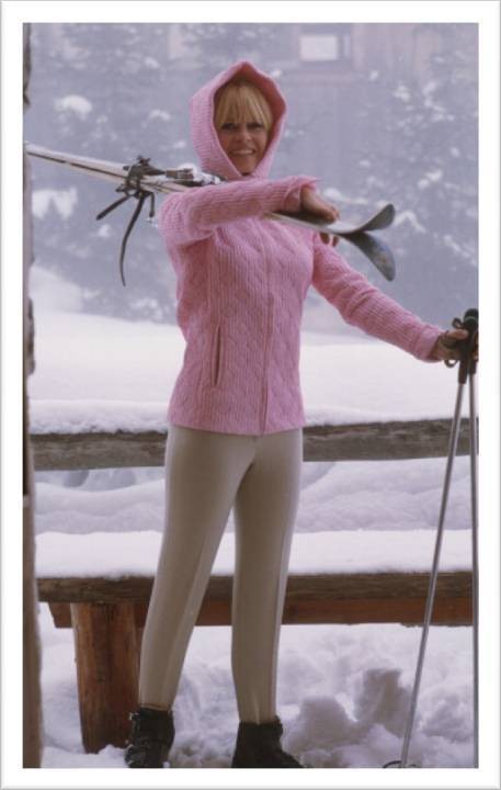 Skiing à la française: French actress (and style icon) Brigitte Bardot, 1966
