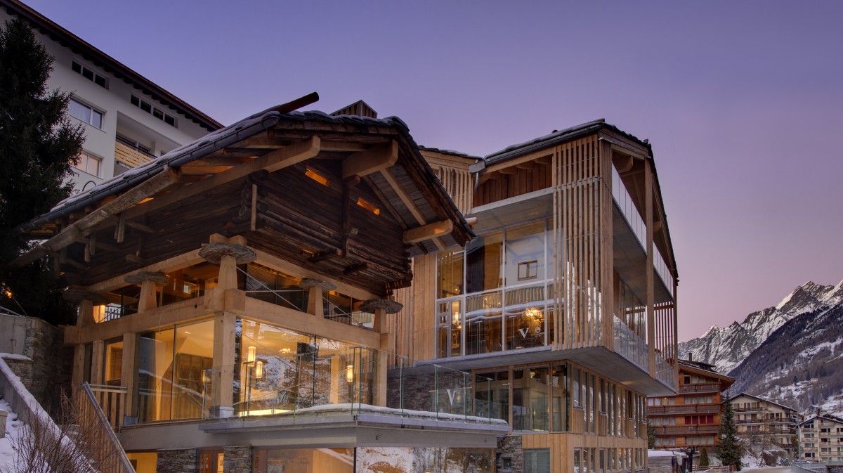 External view of our new Backstage Luxury Loft in Switzerland’s top ski resort ZermattAlso designed by Heinz Julen: Backstage Chalet in Zermatt