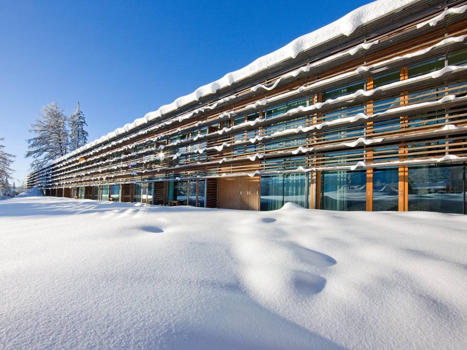 Exterior view of Luxury Hotel Vigilius Mountain Resort, Lana, South Tyrol, Italian AlpsBook your next Luxury Ski Chalet in the Italian Alps with Finest Holidays – Luxury Villas & Luxury Ski Chalets