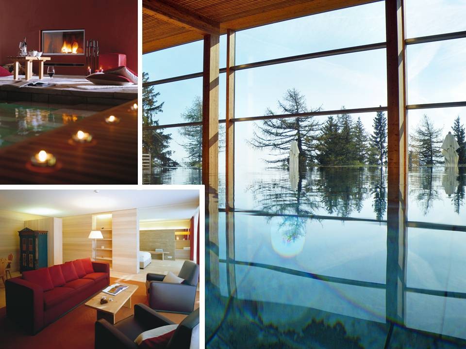 Vigilius Mountain Resort, Lana, South Tyrol: the fabulous indoor endless pool, Guest Suite Vigilius Mountain Resort, Lana, South Tyrol: the fabulous indoor endless pool, Guest Suite