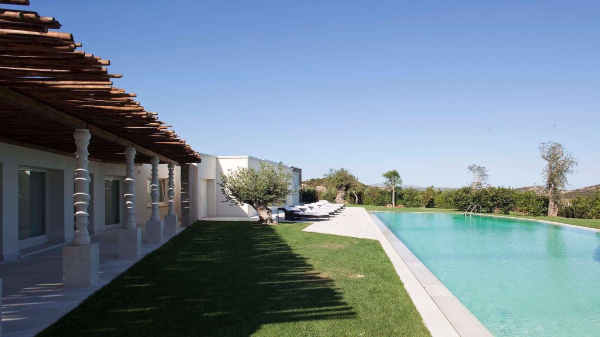 The pool area of Villa Isabella is the perfect place to unwind under the Mediterranean sun and serves as a playground for younger guests.